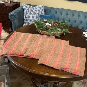 Vintage Ralph Lauren fabric stripe ticking pillows sold as set 2/19”, 1/23”